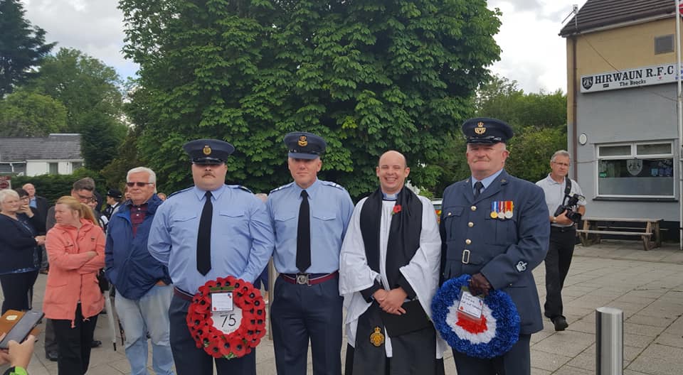 officers with wreaths